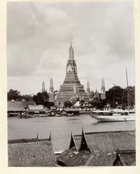 Wat Arun mit Chao Phraya Fluss, 1890